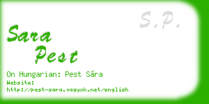 sara pest business card