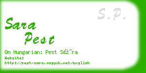 sara pest business card